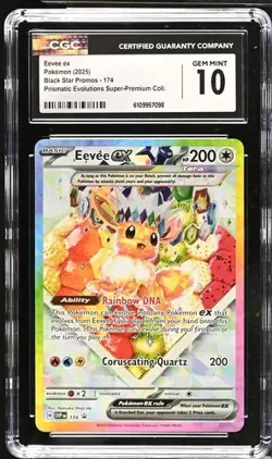 Eevee EX 174 Prismatic Evolutions SVP Promo Pokemon CGC 10 Gem Mint Tcg - Image 1