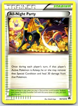 All-Night Party 96/122 Uncommon BREAKpoint Pokemon MP Ariga - Image 1