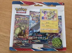 Pokemon TCG Battle Styles Jolteon 3 Pack Blister Booster SWSH094 Factory Sealed - Image 1