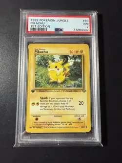 1999 POKEMON JUNGLE 1ST EDITION #60 PIKACHU PSA 7 - Image 1