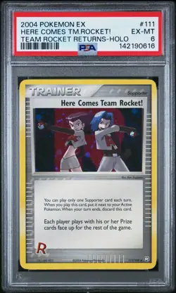 HERE COMES TEAM ROCKET! HOLO 111/109 TEAM ROCKET RETURNS POKEMON PSA 6 - Image 1