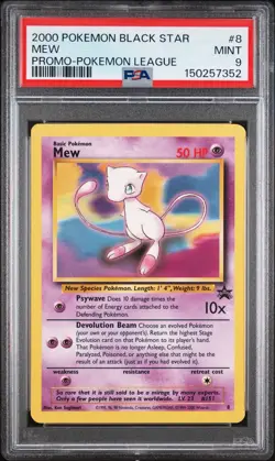 Pokemon Black Star Promo League Mew #8 2000 PSA 9 Mint - Image 1