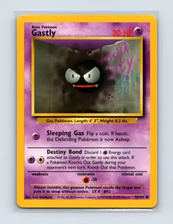 Gastly 50/102 Common Base Set Unlimited Pokemon Lightly Played - Image 1