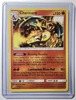 Pokemon TCG Charizard 14/181 Team Up Rare MP - Image 1