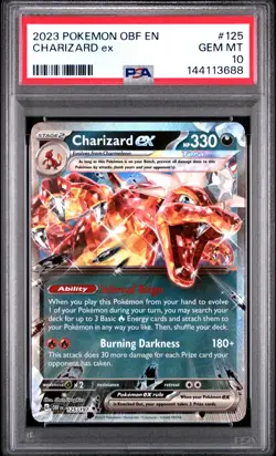 2023 POKEMON OBF EN-OBSIDIAN FLAMES #125 CHARIZARD EX PSA 10 - Image 1