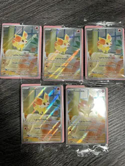 Sealed Lot of 5- Pokemon TCG Fennekin 080 Promo Chaos Rising - Image 1
