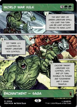 World War Hulk (FOIL + Borderless) 304 Marvel Super Heroes MTG NM - Image 1
