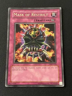 Mask of Restrict LON Unlimited Super Rare | Vintage Yu-Gi-Oh | NA LP - Image 1