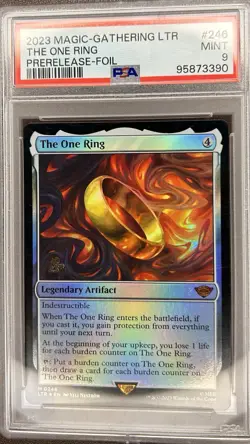 The One Ring Prerelease Foil Promo Graded MTG Lord of the Rings LTR 246 PSA 9 - Image 1