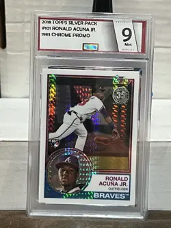 2018 Topps Silver Pack 1983 Design Chrome Ronald Acuna Jr #101 Rookie RC Mint 9 - Image 1