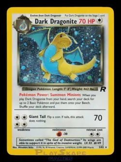 Pokemon Card Dark Dragonite 5/82 Team Rocket Holo Vintage WOTC Rare MP 2000 - Image 1