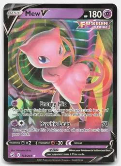 Mew V - NM Near Mint - FST Fusion Strike # 113 - PKMN Pokemon Card - Image 1