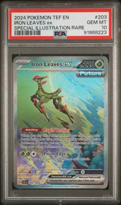 PSA 10 Iron Leaves ex - 203/162 - Temporal Forces - Pokemon - Read Description - Image 1