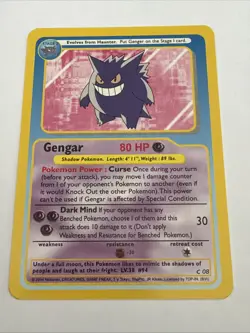 Pokemon Gengar TCG Vintage 2004 Funskool India Edition Card - Image 1