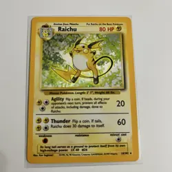 Raichu 14/102 Original Holo Rare Base Set Pokemon Card WOTC TCG 1999 - Image 1