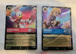 Disney Lorcana Magical Places- Rapunzel & Donald Duck EPCOT Promo Cards SET - Image 1