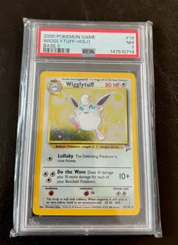 Pokemon 2000 Base Set 2 #19 Wigglytuff Holo Card PSA 7 - Image 1