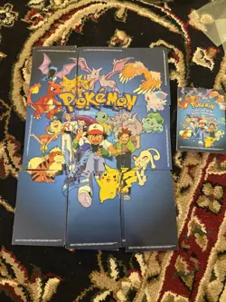 1999 POKEMON TOPPS TV Anime 9 Card Puzzle Set Ash Pikachu Full Set LP/NM Set 2 - Image 1