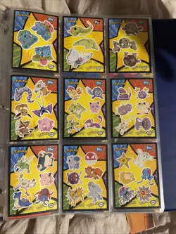 Pokemon The First Movie Mewtwo Ash Sticker Puzzle Chase Card Set (9) Black Logo - Image 2