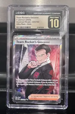 CGC Pristine 10 Team Rocket's Giovanni 225/182 Sv10 Destined Rivals UR Holo - Image 1