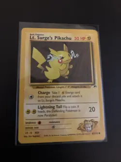 POKEMON LT. SURGE'S PIKACHU 81/132 GYM HEROES MP - Image 1