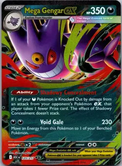 Mega Gengar ex 056/094 Double Rare Phantasmal Flames Pokemon NM - Image 1
