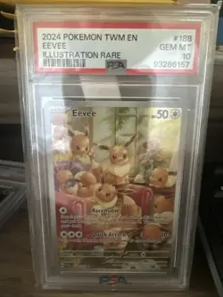 Pokemon Eevee TCG Illustration Rare Card Twilight Masquerade 188/167 PSA 10 - Image 1