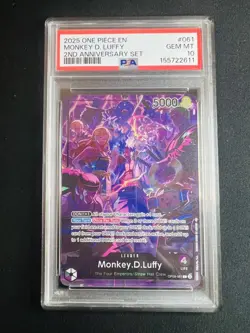 Monkey D. Luffy PSA10 2025 One Piece English Version 2nd Anniversary Set #061 - Image 4