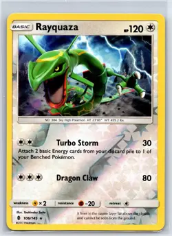 Rayquaza 106/145 Rare Guardians Rising Pokemon Reverse Holo NM/M 513d-29 - Image 1