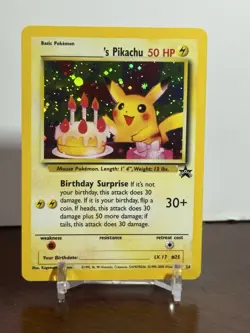 Pokemon 2000 Promo Black Star #24 Birthday Pikachu Holo Card NM Condition - Image 1