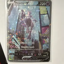 Pokemon Gold Foil Mewtwo V 030/078 Pokemon GO Full Art Holo Ultra Rare - Image 1