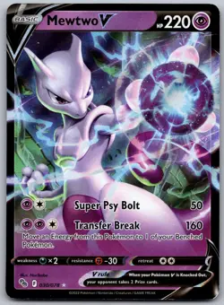 Pokemon TCG Mewtwo V Pokemon GO 030/078 Holo Lightly Played - Image 1