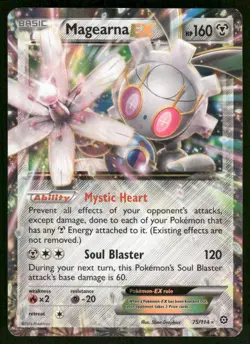 Pokemon Cards Magearna EX 75/114 Steam Siege Holo Rare EX NM - Image 1