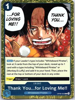 Thank You...for Loving Me!! OP08-053 Two Legends - One Piece Card Game - NM - Image 1
