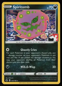Pokemon Spiritomb 103/198 Prize Pack Series Cards Cosmo Holo Pack Fresh - NM - Image 1