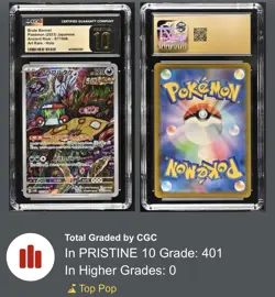 CGC Pristine 10 2023 Pokemon Japanese Brute Bonnet Art Rare Card 077/066 - Image 2
