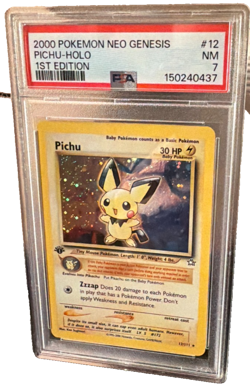 PICHU HOLO 1ST EDITION POKEMON NEO GENESIS 2000 12 PSA 7 - Image 1
