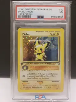 PICHU 2000 POKEMON NEO GENESIS 1ST EDITION HOLO #12 PSA 7 - Image 1