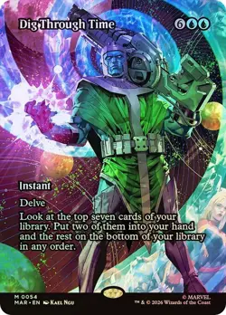 Dig Through Time Foil Borderless Marvel Super Heroes NM MTG - Image 1