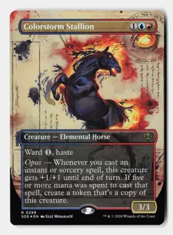 Colorstorm Stallion (Borderless) 299 Secrets of Strixhaven MTG Foil NM - Image 1