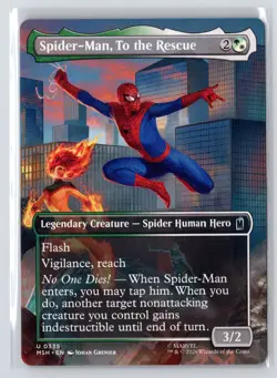 Spider-Man, To the Rescue (Borderless) #335 Marvel Super Heroes Magic MTG - Image 1