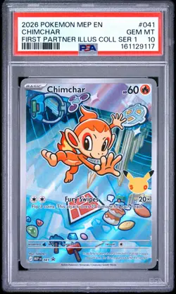 2026 POKEMON MEP EN-ME BLACK STAR PROMO #041 CHIMCHAR PSA 10 - Image 1