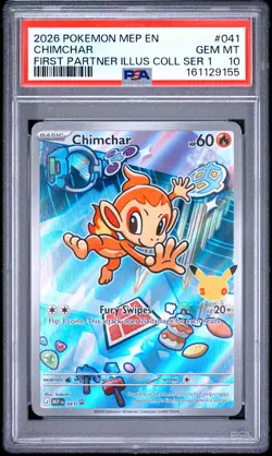2026 POKEMON MEP EN-ME BLACK STAR PROMO #041 CHIMCHAR PSA 10 - Image 1