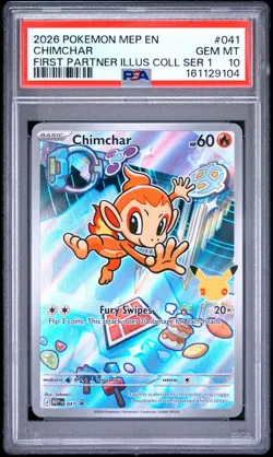 2026 POKEMON MEP EN-ME BLACK STAR PROMO #041 CHIMCHAR PSA 10 - Image 1