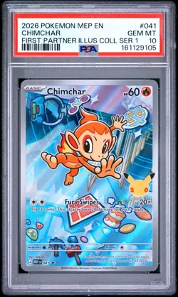 2026 POKEMON MEP EN-ME BLACK STAR PROMO #041 CHIMCHAR PSA 10 - Image 1