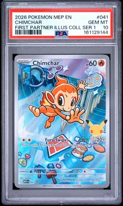 2026 POKEMON MEP EN-ME BLACK STAR PROMO #041 CHIMCHAR PSA 10 - Image 1