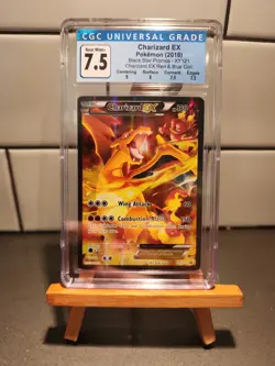 Pokemon XY 2016 Black Star FA/Charizard EX Promo-Red & Blue Collar XY121 CGC 7.5 - Image 1