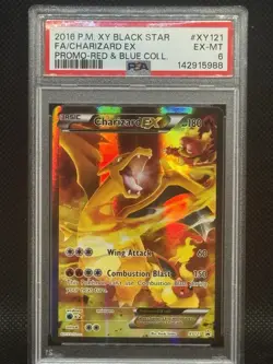 2016 Pokemon Charizard EX PSA 6 XY121 XY Holo Black Star Promo Looks Better 6 - Image 1
