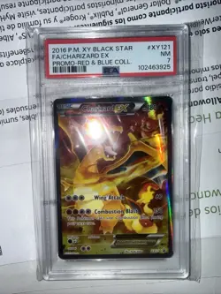 2016 POKEMON XY BLACK STAR PROMO #XY121 FULL ART/CHARIZARD EX PSA 7 - Image 1