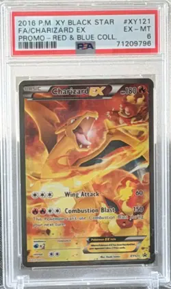 2016 POKEMON XY FA/CHARIZARD EX PROMO-R&B COLL. BLACK STAR PROMO #XY121 PSA 6 - Image 1